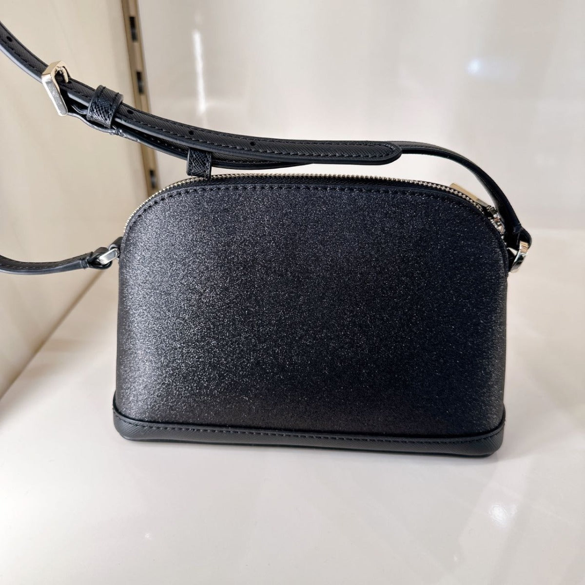 Kate Spade K8713 Tinsel Small Dome Crossbody In Black Kate Spade K8713 Tinsel Small Dome Crossbody In Black